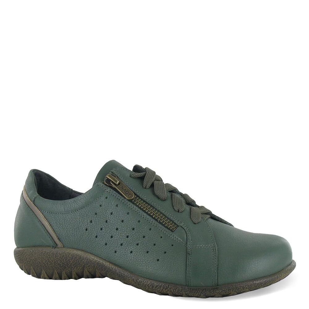 NAOT FOOTWEAR WOMEN'S MOKO SHOE HUNTER GREEN LEATHER/PEWTER LEATHER - 10 M US